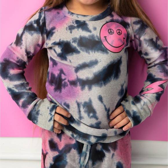 Flowers by Zoe Shirts & Tops New Flowers By Zoe Pink Smiley Tie Dye